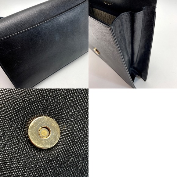 Yves Saint Laurent YSL Logo Clutch Bag Black - Picture 8 of 8